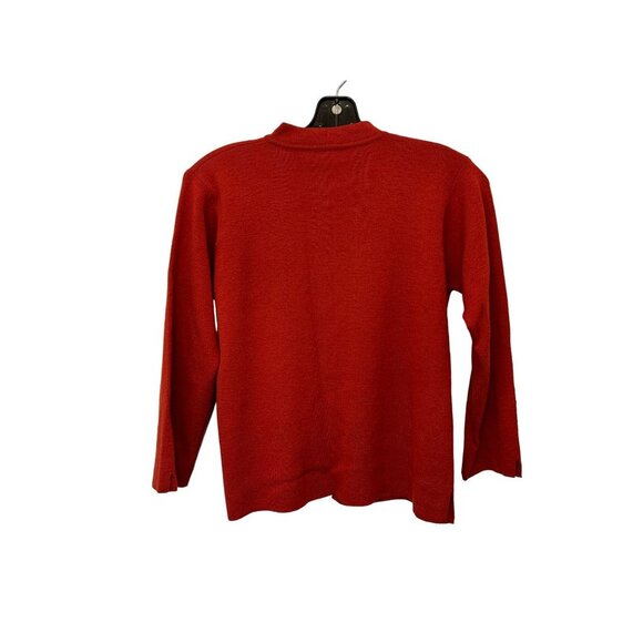 EILEEN FISHER Cardigan Merino Knitted Wool Button-Down Brick Red Color Size Smal - Picture 6 of 7